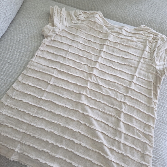 Elegant Cream Textjred omen's Top - Picture 5 of 5